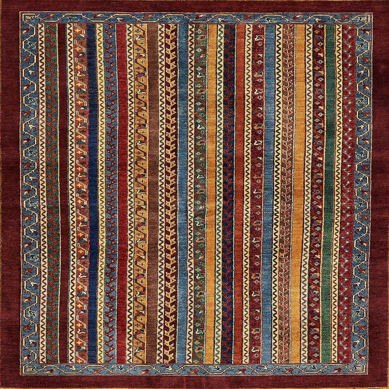 Abstract Indoor Rug, Square 5'
