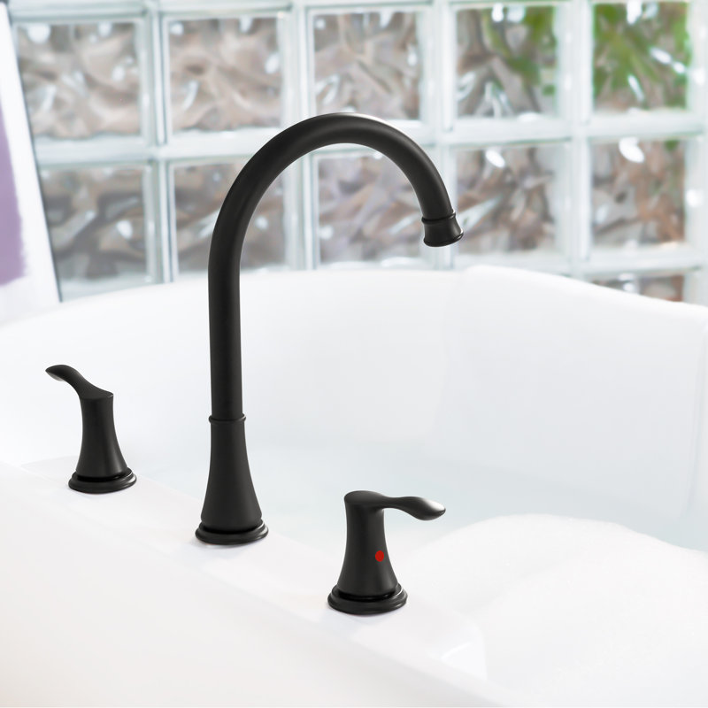 2-Handle High Arc Widespread Roman Tub Faucet, Matte Black