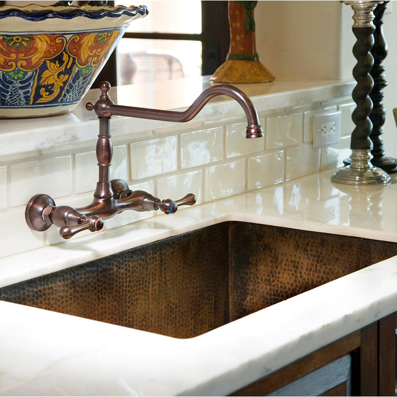 Cocina Undermount Kitchen Sink, Antique Copper, 10" H x 30" L x 18.5" W