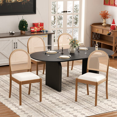 Chaises de salle à manger en bois massif Farmhouse Modern Boho
