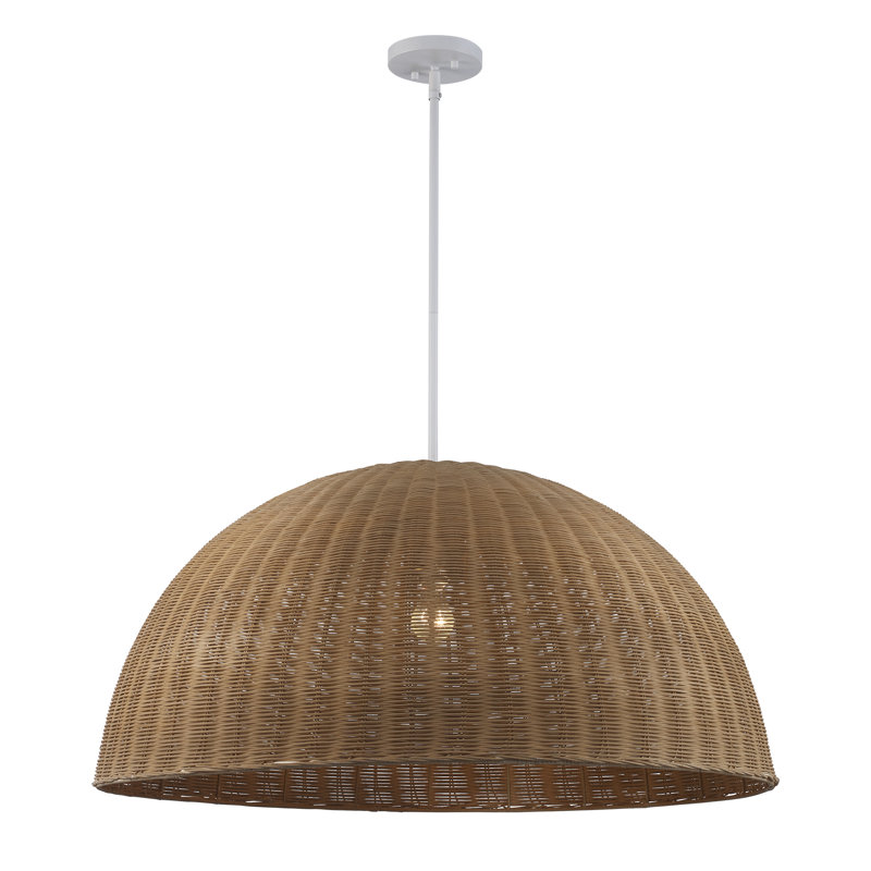 Pippa 1-Light Rattan Woven Pendant, 51.26" H x 33.46" W x 33.46" D