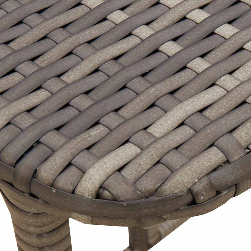Folding Garden Table 90X51x75 Cm Poly Rattan, Grey