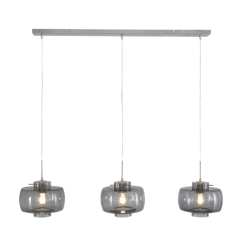 Amanpreet 3 - Light Grey Kitchen Island Pendant, Grey