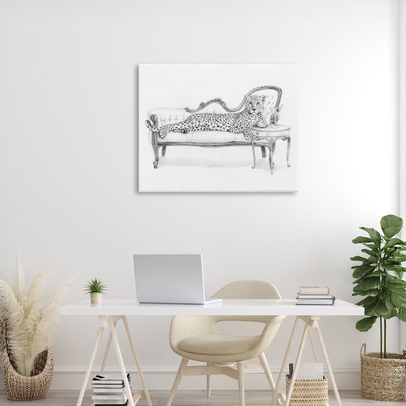 «Lounging Beast Cheetah», conception par Victoria Barnes, H 24 po x l 30 po