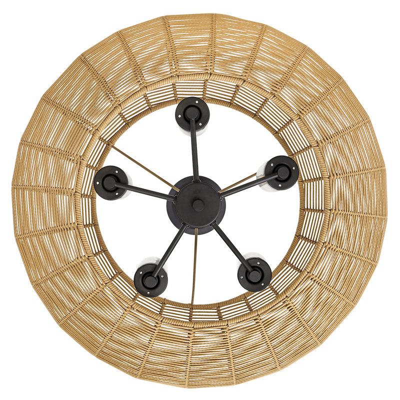 Abbey 5 - Light Outdoor Chandelier, Natural