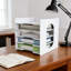 Organisateur de bureau à 5 niveaux et porte-classeur avec plateau à courrier, trieur de papier multicouche pour documents de bureau, dossiers et papeterie