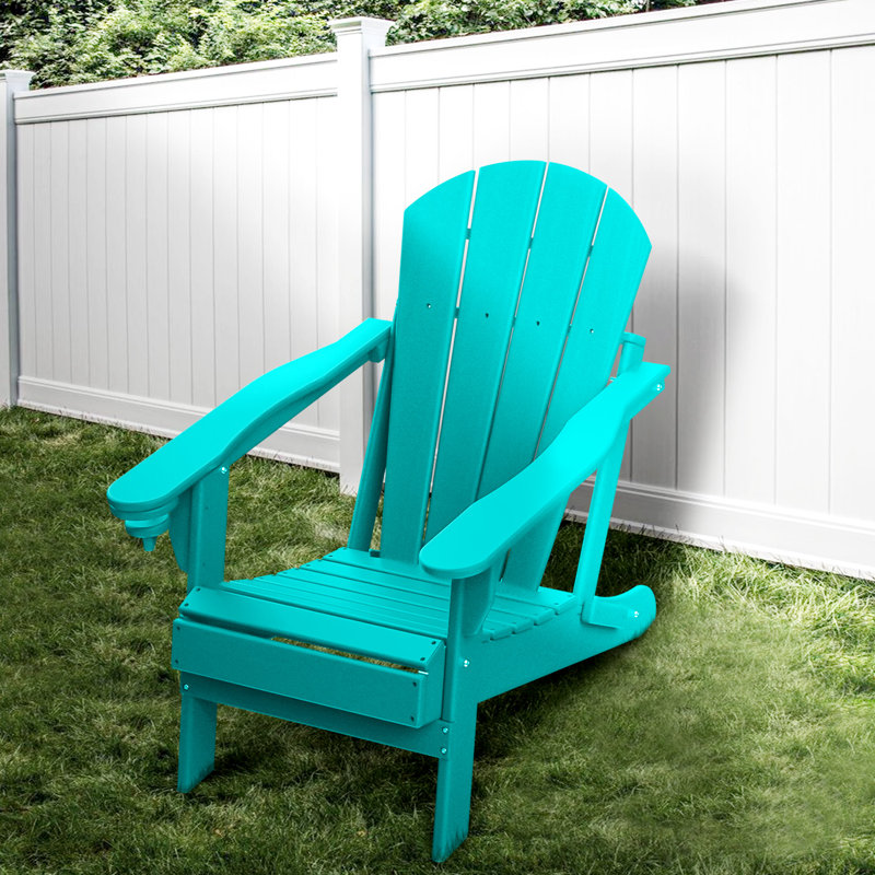 Anelie Foldable Outdoor Adirondack Chair, Teal