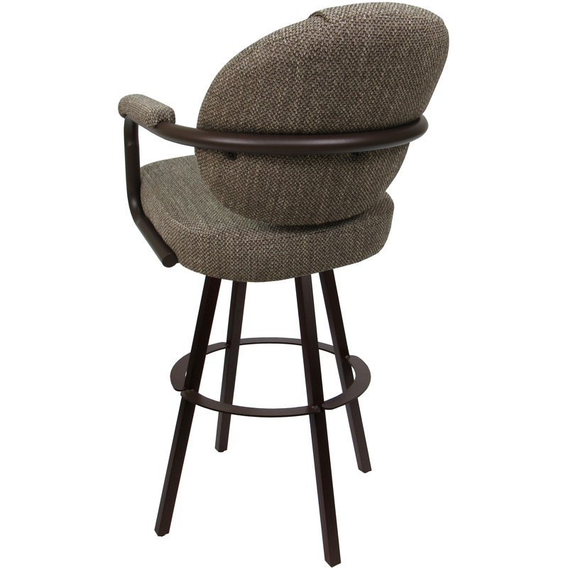 Tabouret de comptoir pivotant 30 po Mahlum, Mélange de polyester cacao / cadre brun