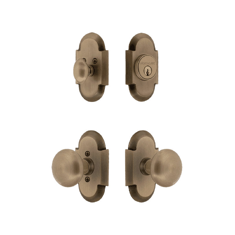 Nostalgic Warehouse Cottage Entry Set with New York Knob, Antique Brass, 2.75