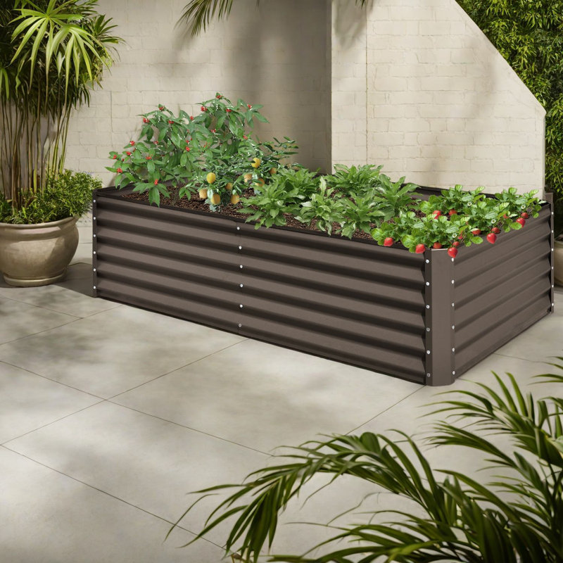 Durable Steel Large Planters, Modern Raised Garden Beds For Outdoor