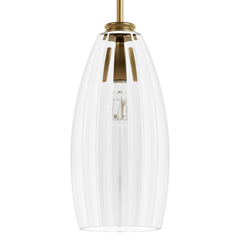 Jasmine Roth 1 - Light Luxe Gold Bell Pendant, 14.25" H x 7" W x 7" D