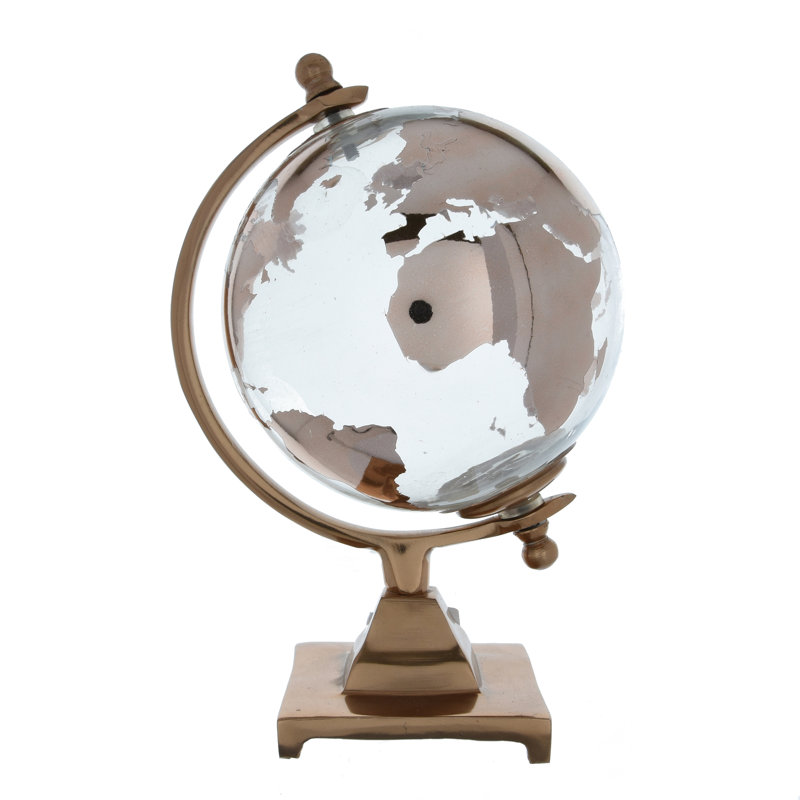 Metal Tabletop Globe, 24cm H x 14cm W x 14cm D