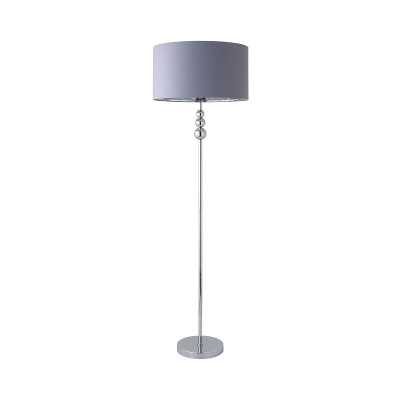 Randalia 145cm Traditional Floor Lamp, Brushed Gold, Grey