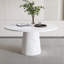 Table de salle à manger de 47 pouces en panneau de fibres à densité moyenne pour 4 personnes, table de cuisine de style campagnard moderne avec base en bois, table de salle à manger ronde en placage de marbre pour la cuisine et le salon
