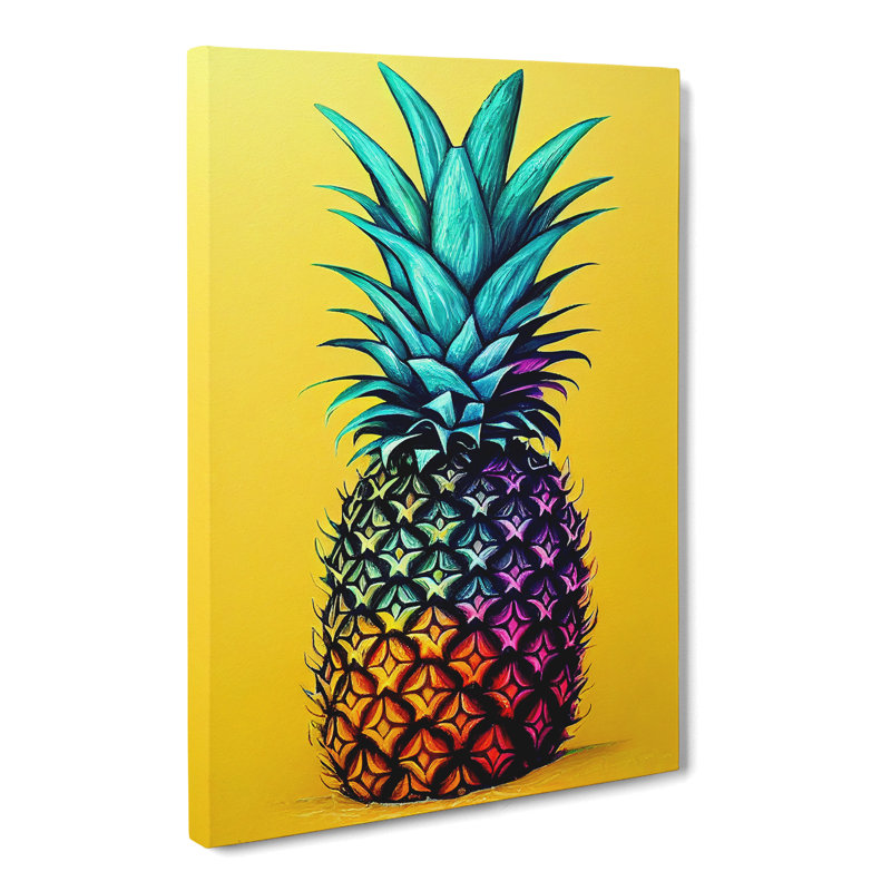 Pitkin Pineapple Crayon - Wrapped Canvas, 50cm H x 35cm W x 3cm D