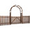 Tonnelle de jardin en bois brun clair 7,1 pi x 11 pi avec barrière et clôtures