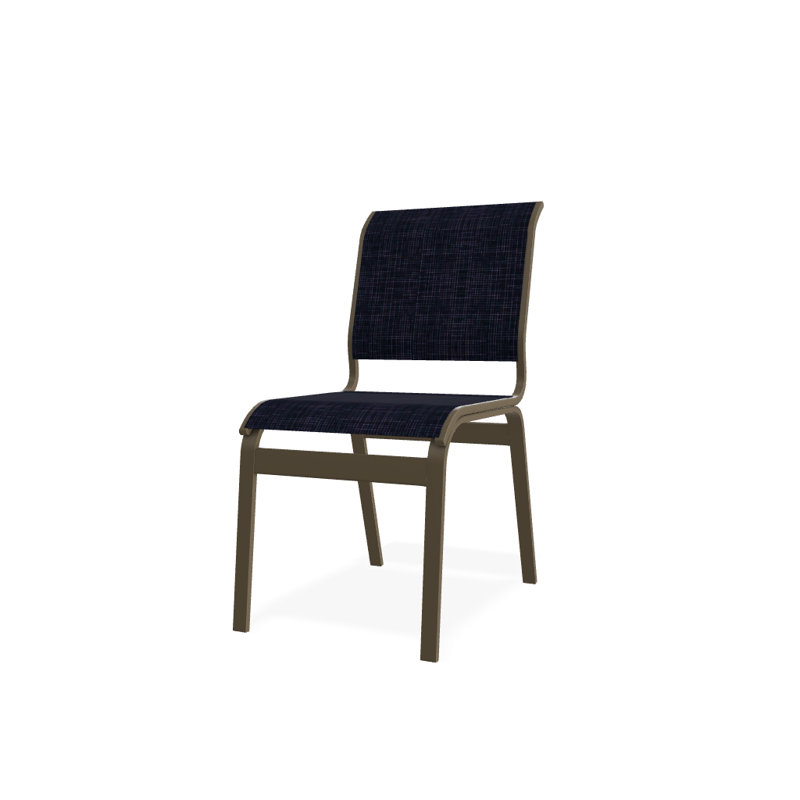 Chaise d'appoint de salle à manger Hiraku, Bleu marine 13D Sunbrella®, Bois de plage texturé