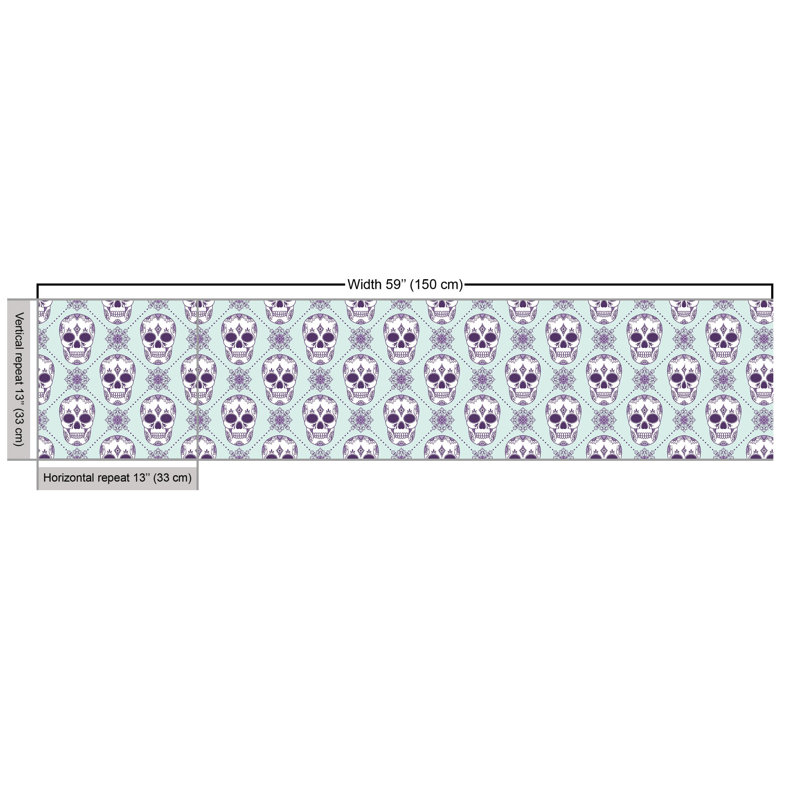 Geisler Flower with Skulls Fabric
