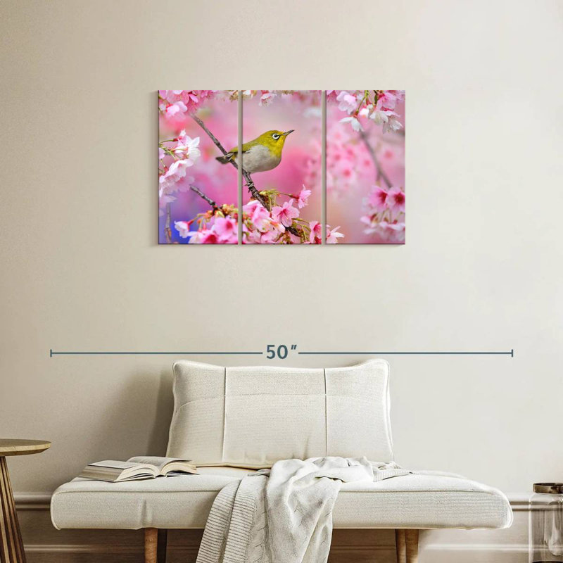 Brampt Sakura Blooms And Mejiro, 20" H x 33" W