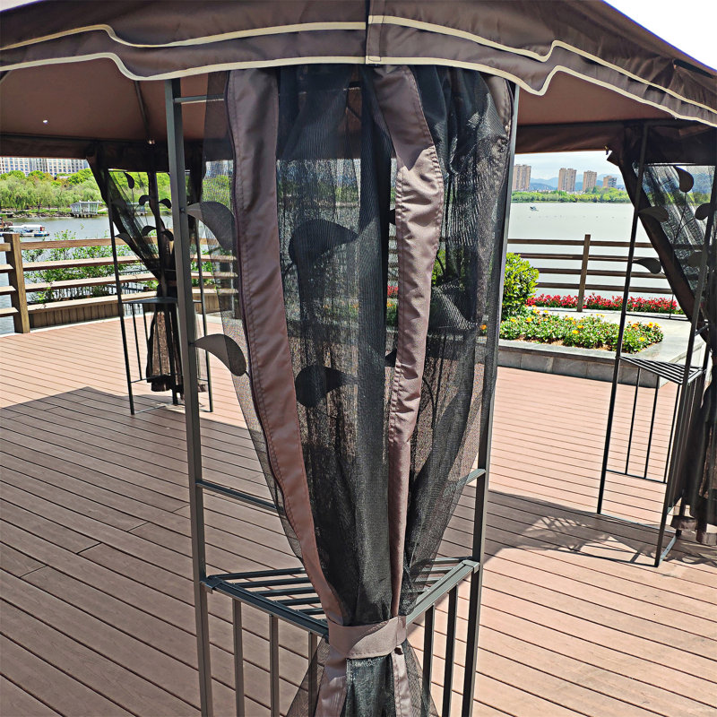 Tente d'auvent pour patio avec toit double ventilé, Marron clair