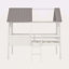 Lit mezzanine simple en bois avec deux fenêtres latérales-1449839652