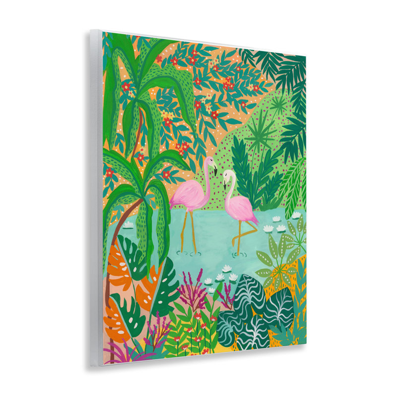 Plaque murale flamants roses en pointillé, par Nabeela Rumi