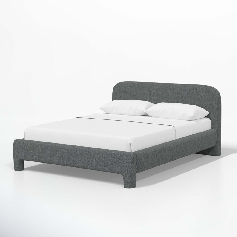 Illy Upholstered Standard Bed, Twin, Milsap Navy Sustain Tweed