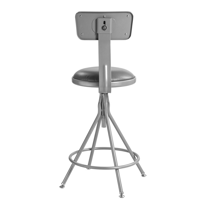 6500 Series Backed Adjustable Height Ergonomic Lab Stool with Footring