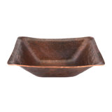 17" Rectangle Hand Forged Old World Copper Vessel Sink