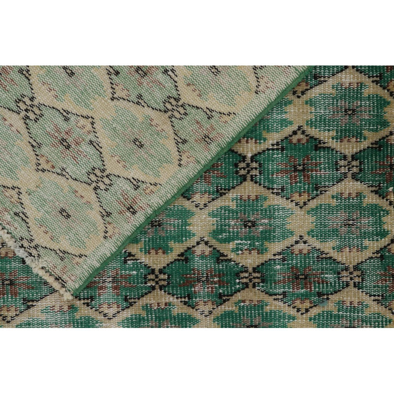 Hand Knotted Wool Area Rug, Rectangle 3'8" x 6'4"