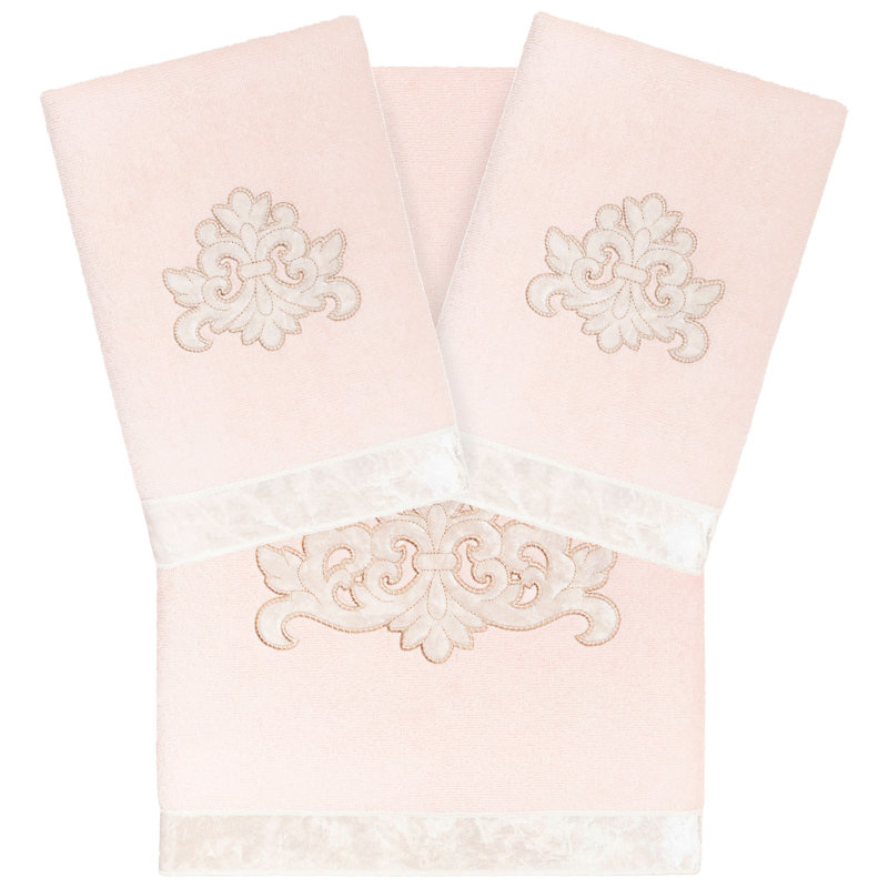 Ensemble de serviettes 3 pièces , Rosé