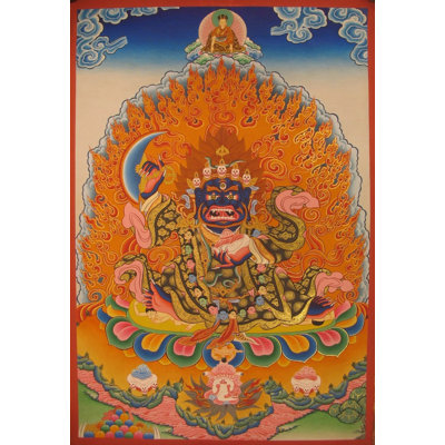 Two Armed Bernagchen Mahakala The Special Protector Of The Karma Kagyu Lineage (Brocadeless Thangka)