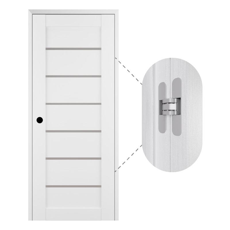 Alba White Frosted Glass Bianco Noble MDF Interior Door