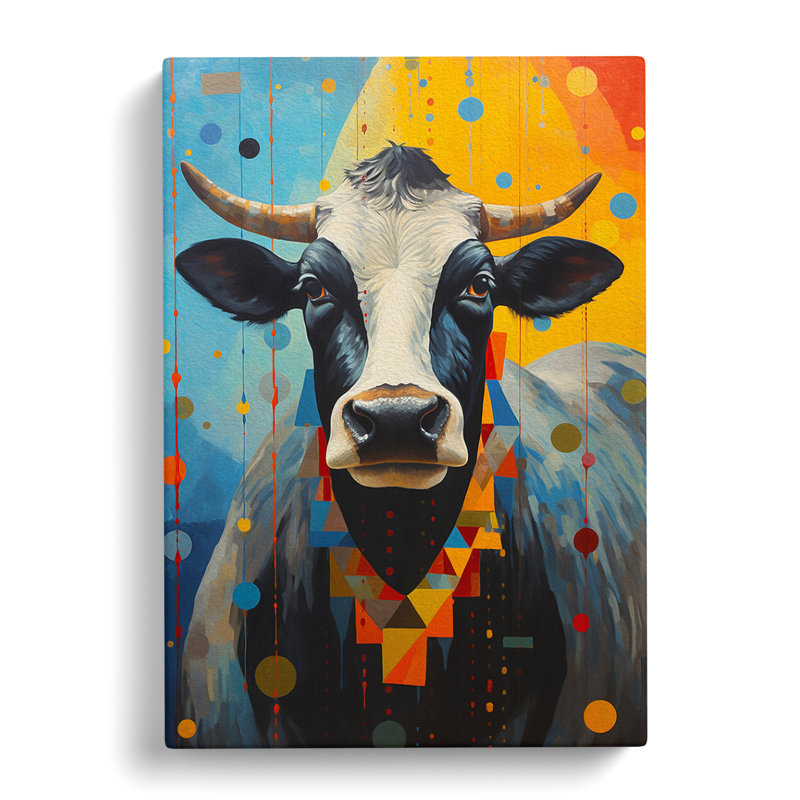 Cow Conceptual - Print on Canvas, 76cm H x 50cm W x 3cm D