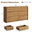  Commode 7 tiroirs pour chambre à coucher, commodes modernes à bord arrondi et commode, commode pour chambre d'enfant de 55 po de largeur, grande commode 7 tiroirs pour chambre à coucher Chêne naturel-466371591