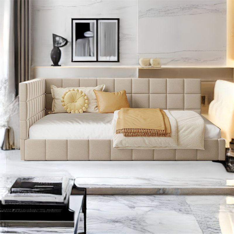 Upholstered Daybed, Beige