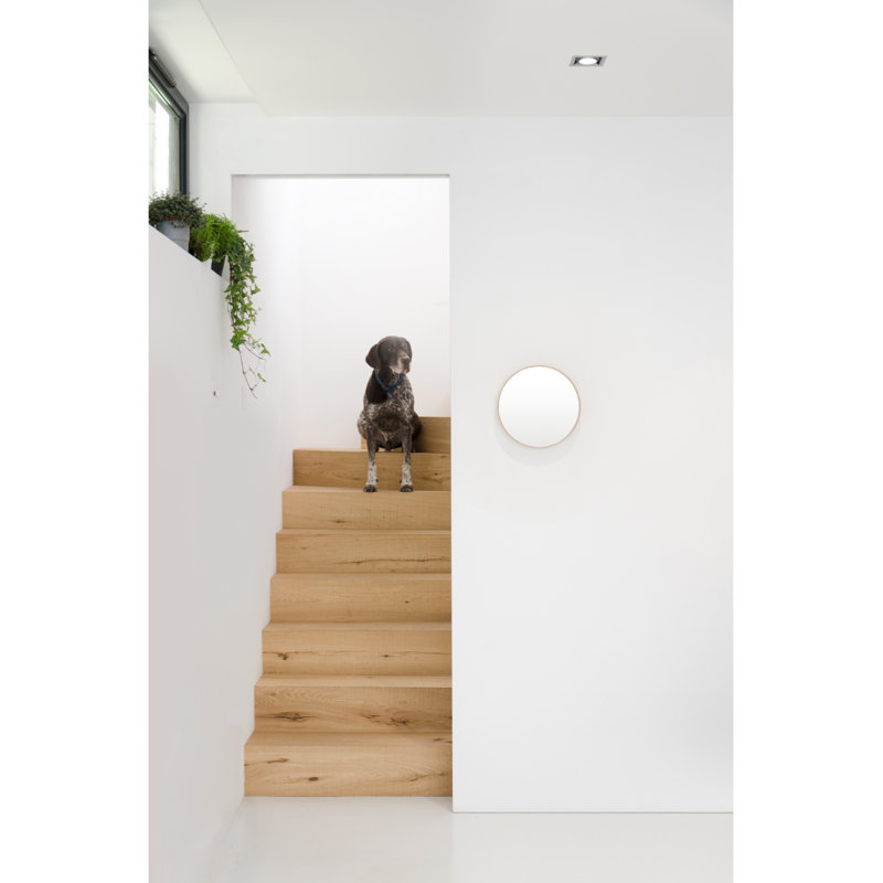 Round Wall Mirror, Brown, 12" x 12"