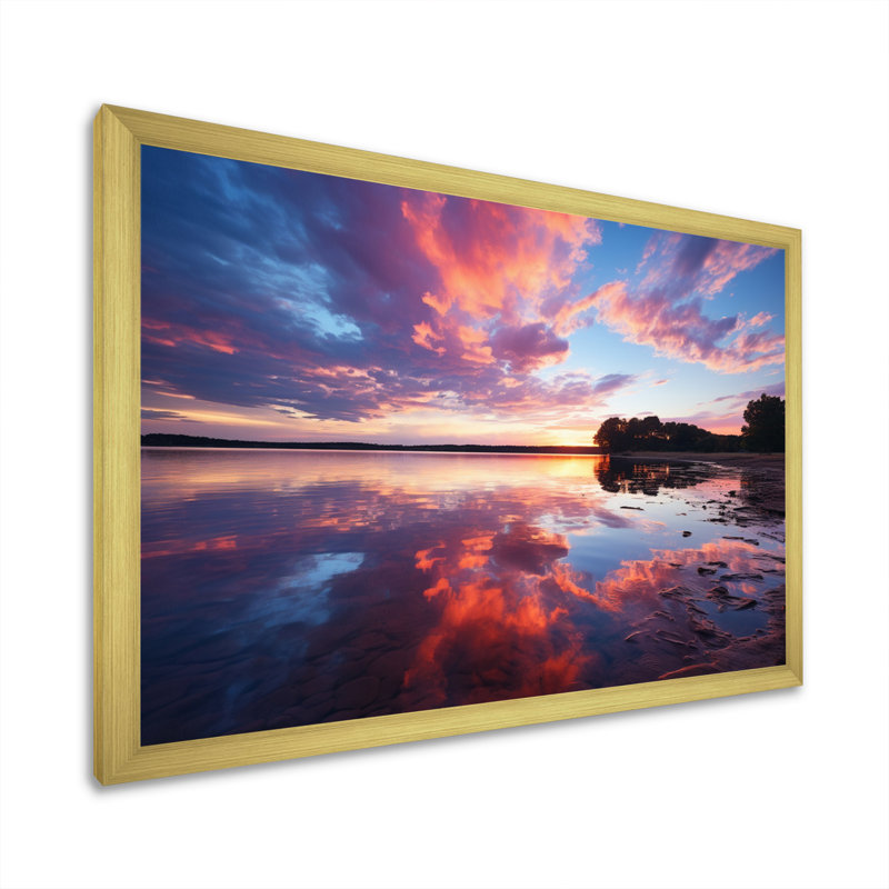 Blue Sky Skyline Symphony sur toile, H 30 po x l 40 po x P 1,5 po, Encadrement doré