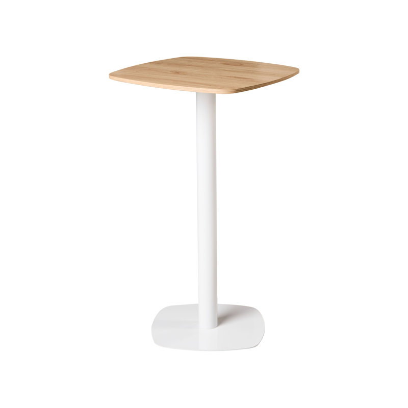 Bar Table Banerjee 60 cm 60 cm, White, Light Brown