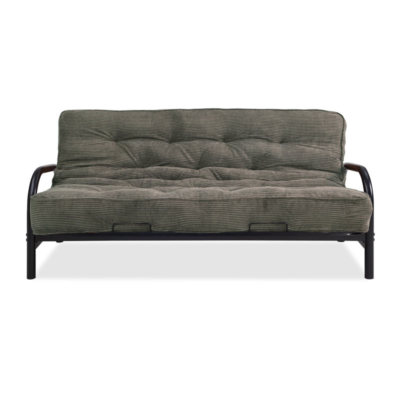 Futon et matelas Mcbrayer, Velours côtelé couleur sauge