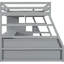 Lit mezzanine double gris avec 7 tiroirs, 2 tablettes et un bureau - Design unique pour chambre à coucher