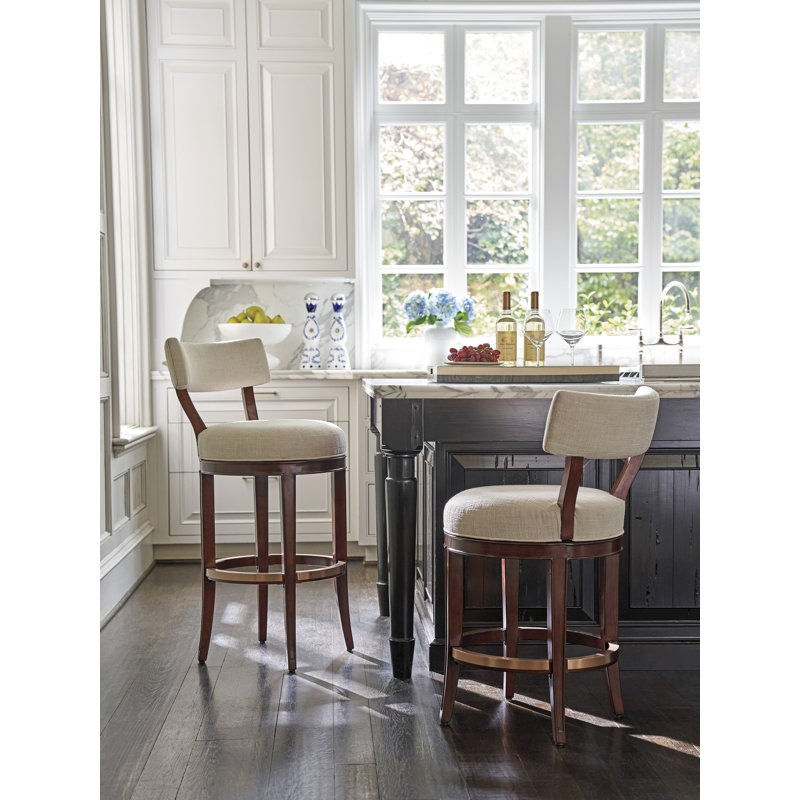 Rendezvous Swivel Upholstered Counter Stool, Counter Stool (24” Seat Height), Beige