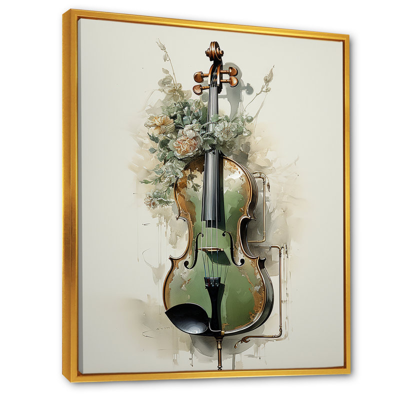 Basson beauté opulente olive II sur toile, H 32 po x l 24 po x P 1 po, Cadre flottant doré