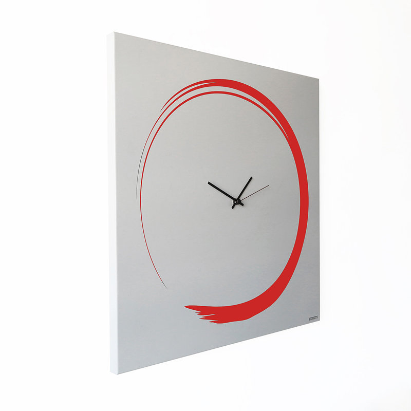 Glenmere Metal Wall Clock, Red/White