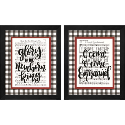«Glory To The Newborn King» et «O emmanuel» par imperfect Dust, art encadré (ensemble de 2)