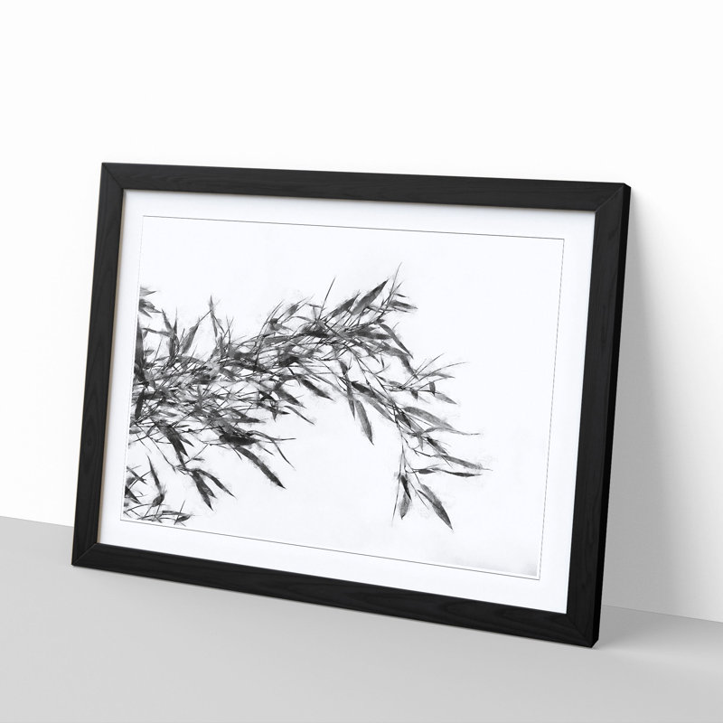 Leaves of a Bamboo Plant - Picture Frame Graphic Art Print, Black Framed, 24cm H x 33cm W x 2cm D