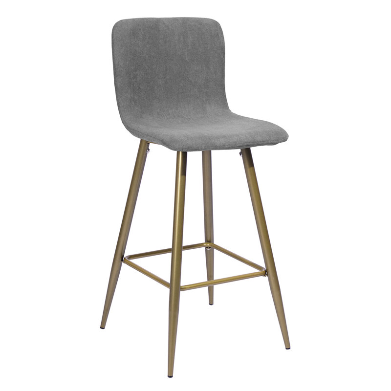 Fuhrman Upholstered Counter Stool with Metal Frame, Dark Grey