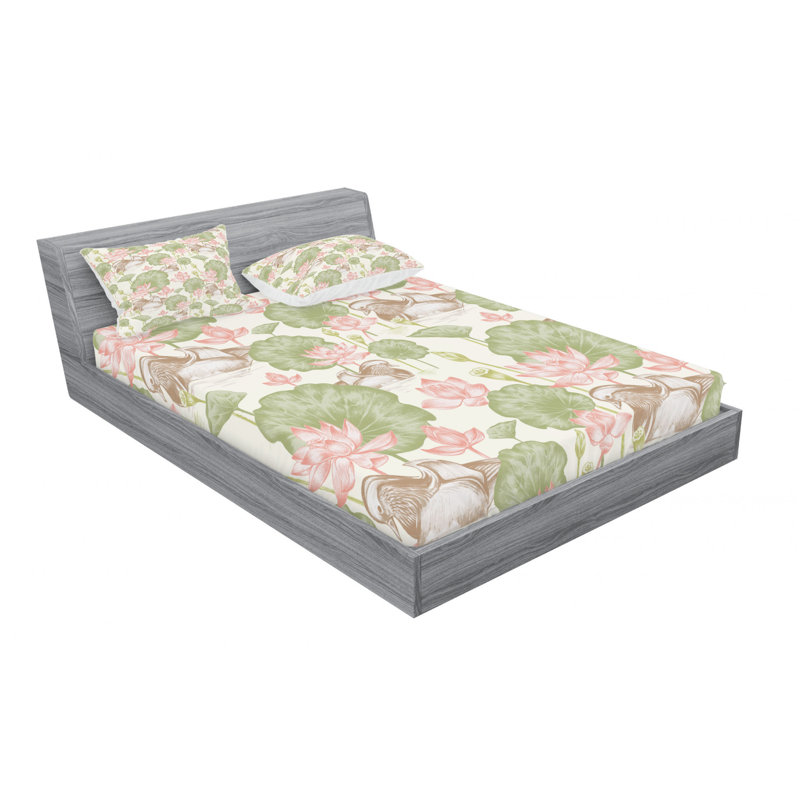 Ensemble de draps à motif floral, Double