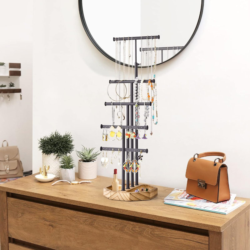 Bois, boîte à bijoux en métal +