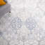 Tapis oriental bleu / ivoire en laine / viscose tissé à la main Restoration-2103739839
